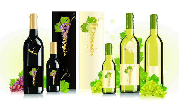 free vector Wine and grapes vector